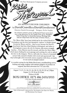 Leaflet back, play 'Kids of Sherwood'